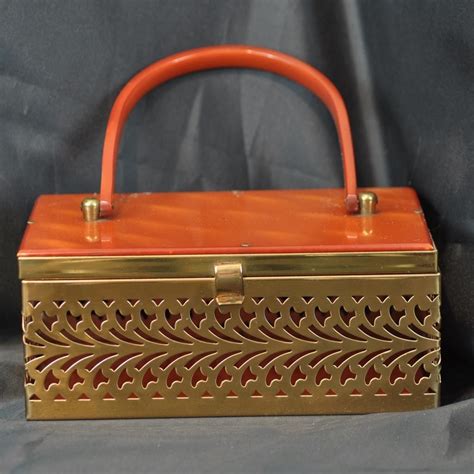 1950's metal box purses|1950s Box Metal Vintage Bags, Handbags & Cases.